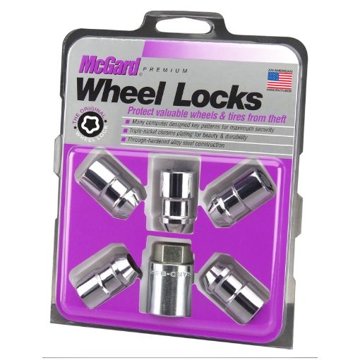 Picture of McGard Wheel Lock Nut Set - 5pk. (Cone Seat) M12X1.5 34 Hex 1.46in. Length - Chrome