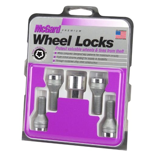 Picture of McGard Wheel Lock Bolt Set - 4pk. (Cone Seat) M12X1.5 17mm Hex 49.2mm Shank Length - Chrome