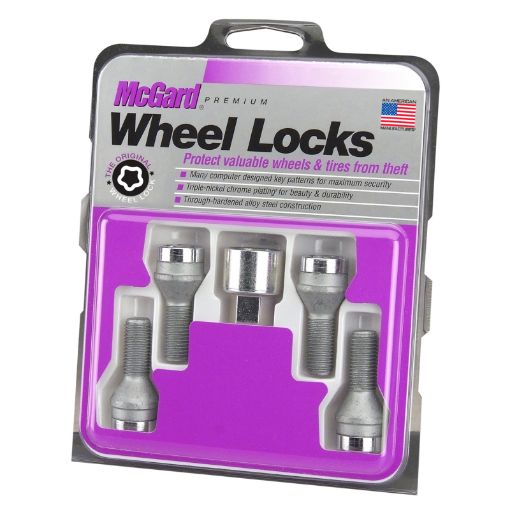 Picture of McGard Wheel Lock Bolt Set - 4pk. (Cone Seat) M12X1.5 17mm Hex 31.7mm Shank Length - Chrome