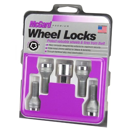 Picture of McGard Wheel Lock Bolt Set - 4pk. (Cone Seat) M12X1.75 19mm Hex 28.9mm Shank Length - Chrome