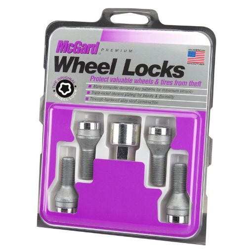 Picture of McGard Wheel Lock Bolt Set - 4pk. (Cone Seat) M12X1.25 19mm Hex 25.6mm Shank Length - Chrome