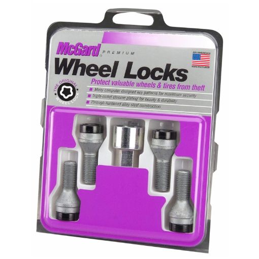 Picture of McGard Wheel Lock Bolt Set - 4pk. (Cone Seat) M12X1.25 19mm Hex 25.6mm Shank Length - Black