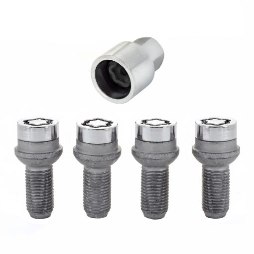 Picture of McGard Wheel Lock Bolt Set - 4pk. (Radius Seat) M14X1.5 17mm Hex 26.7mm Shank Length - Chrome