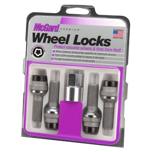 Picture of McGard Wheel Lock Bolt Set - 4pk. (Radius Seat) M14X1.5 19mm Hex 35.4mm Shank Length - Black