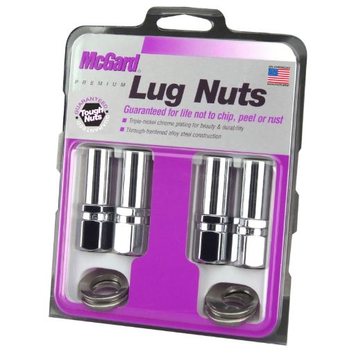 Picture of McGard Hex Lug Nut (Drag Racing X - Long Shank) 12 - 20 1316 Hex 2.475in. Length (4 - Pack) - Chrome