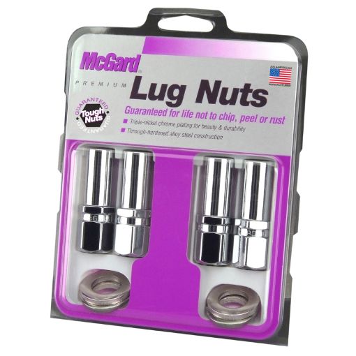 Picture of McGard Hex Lug Nut (Drag Racing X - Long Shank) 716 - 20 1316 Hex 2.475in. Length (4 - Pk) - Chrome