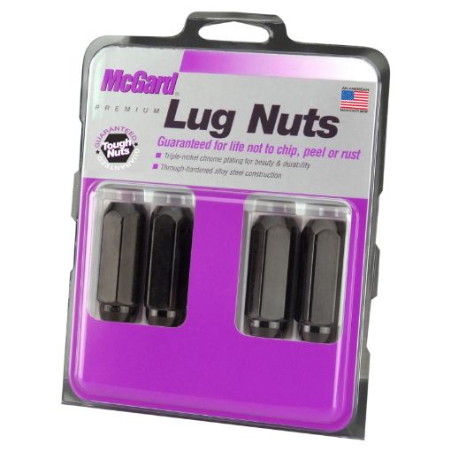 Picture of McGard Hex Lug Nut (Cone Seat) M14X2.0 1316 Hex 2.25in. Length (4 - Pack) - Black