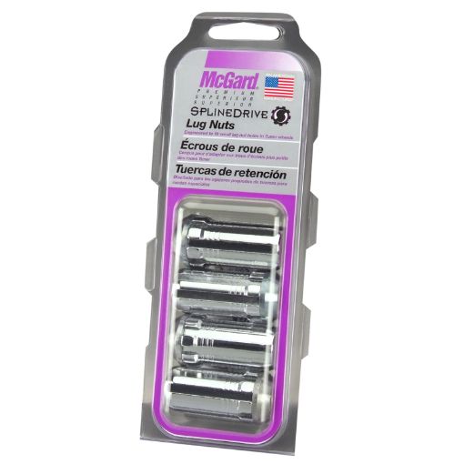 Picture of McGard SplineDrive Lug Nut (Cone Seat) M14X1.5 1.648in. Length (4 - Pack) - Chrome (Req. Tool)