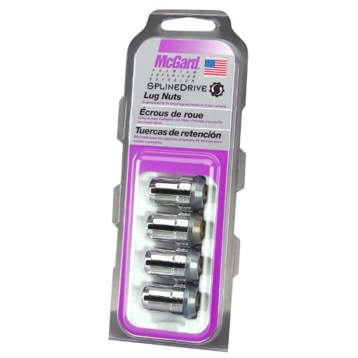 Picture of McGard SplineDrive Lug Nut (Cone Seat) M12X1.5 1.24in. Length (4 - Pack) - Chrome (Req. Tool)