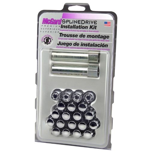 Picture of McGard SplineDrive Tuner 5 Lug Install Kit wLocks Tool (Cone) M12x1.25 1316 Hex - Chrome (CS)