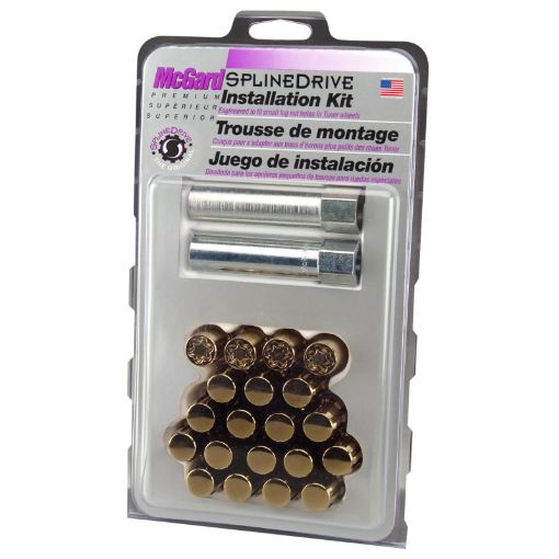 Picture of McGard SplineDrive Tuner 5 Lug Install Kit wLocks Tool (Cone) M12x1.5 1316 Hex - Gold (CS)