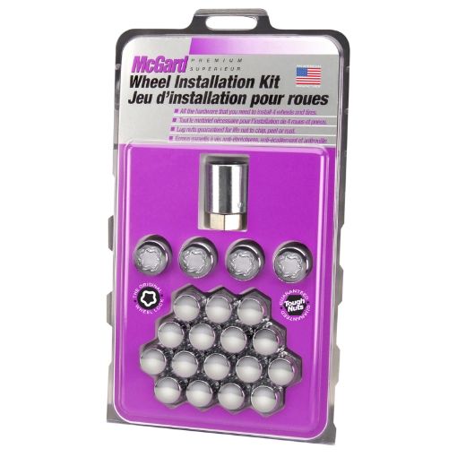 Picture of McGard 5 Lug Hex Install Kit (Clamshell) wLocks (Cone Seat Nut) 12 - 20 1316 Hex - Chrome