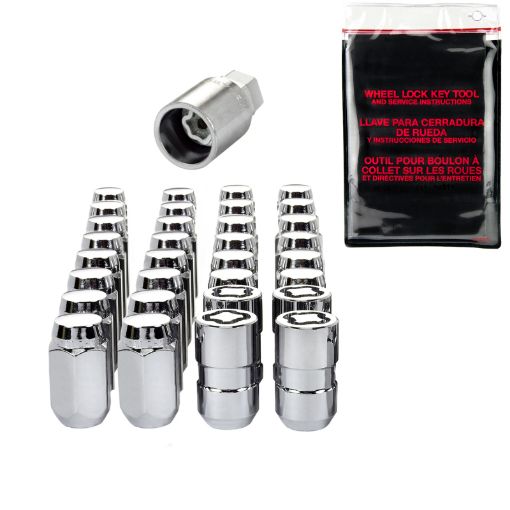 Picture of McGard 8 Lug Hex Install Kit wLocks (Cone Seat Nut) M14X1.5 22mm Hex 1.635in. Length - Chrome