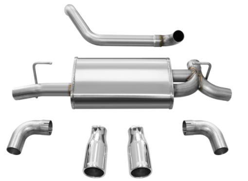 Picture of Corsa 2018 - 2024 Jeep Wrangler JL 2.5in Dual Rear Exit Polished Tips Sport Axle - Back Exhaust