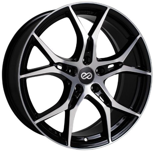 Picture of Enkei Vulcan 17x7.5 45mm Offset 5x114.3 Bolt 72.6mm Bore Black Machined Wheel