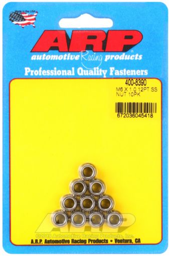 Picture of ARP M6 X 1.00 (M8 wr) Stainless Steel 12pt Nut Kit (Pack of 10)