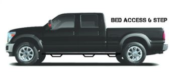 Picture of N - Fab Podium LG 15.5 - 19 Dodge RAM 1500 Crew Cab 6.4ft Bed - Bed Access - Tex. Black - 3in