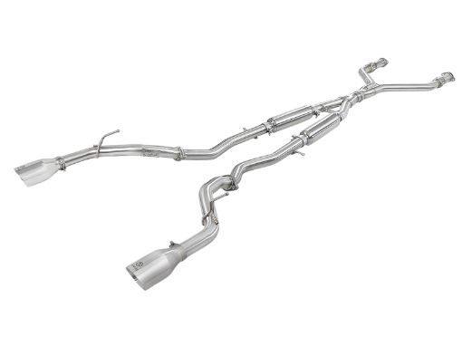 Picture of aFe Takeda 2.5in 304 SS Cat - Back Exhaust System w Polished Tips 16 - 18 Infiniti Q50 V6 - 3.0L (tt)
