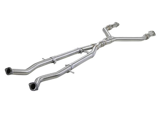 Picture of aFe Takeda 2.5in to 3in 304 SS Y - Pipe Exhaust System 16 - 18 Infiniti Q50Q60 V6 - 3.0L (tt)