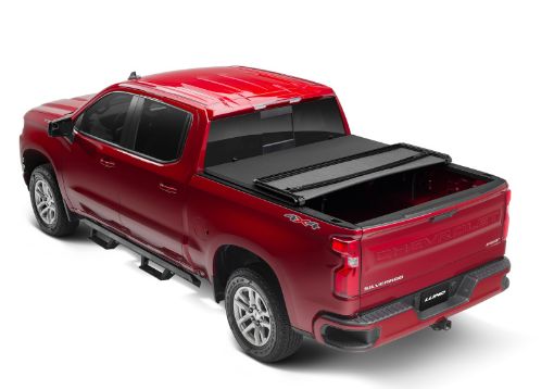 Picture of Lund 19 - 23 Chevrolet Silverado 1500 (5.5ft. Bed) Genesis Elite Tri - Fold Tonneau Cover - Black