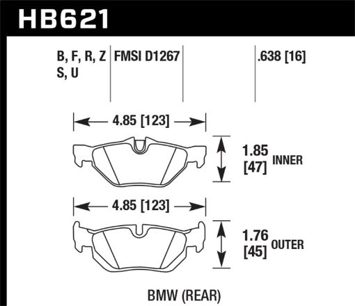 Picture of Hawk 08 - 11 BMW 128i 10 BMW 323i 07 - 11 BMW 328i 07 - 11 BMW 328XI Performance Ceramic Street Rear