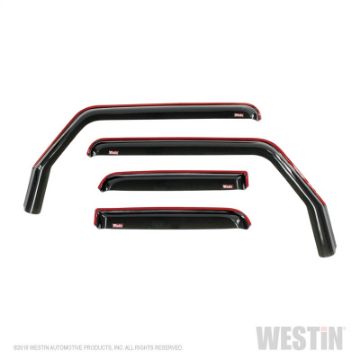 Picture of Westin 2018 - 2019 Jeep Wrangler JL Unlimited Wade In - Channel Wind Deflector 4pc - Smoke