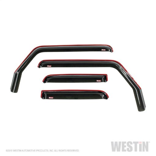 Picture of Westin 2018 - 2019 Jeep Wrangler JL Unlimited Wade In - Channel Wind Deflector 4pc - Smoke