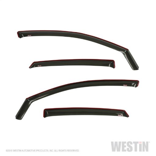 Picture of Westin 2016 - 2018 Honda Civic Sedan Wade In - Channel Wind Deflector 4pc - Smoke