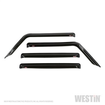 Picture of Westin 2018 - 2019 Jeep Wrangler JL Unlimited Wade Slim Wind Deflector 4pc - Smoke