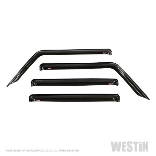 Picture of Westin 2018 - 2019 Jeep Wrangler JL Unlimited Wade Slim Wind Deflector 4pc - Smoke