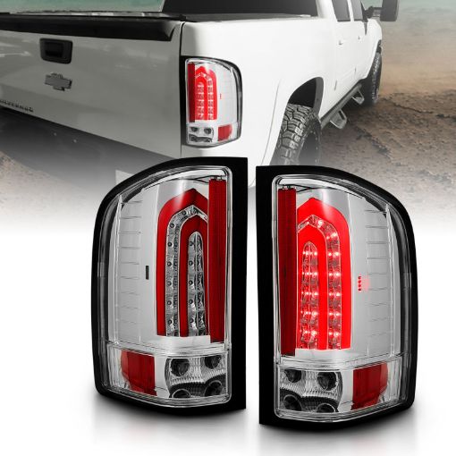 Picture of ANZO 2007 - 2013 Chevrolet Silverado 1500 LED Taillights Chrome
