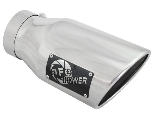 Picture of aFe MACH Force - XP 304 SS Right Side Single Wall Polished Exhaust Tip 4in Inlet x 6in Outlet x 12in L