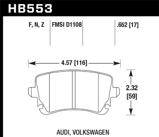 Picture of Hawk 06 - 07 Audi A6 Quattro 03 - 04 RS6 04 - 08 S4 HPS Street Rear Brake Pads