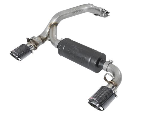 Picture of aFe Takeda 3in 304 SS Axle - Back Exhaust System w Carbon Fiber Tips 16 - 18 Ford Focus RS I4 - 2.3L (t)