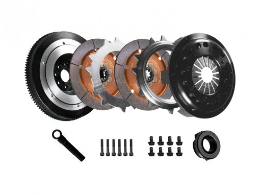 Picture of DKM Clutch BMW E34E36E39E46Z3 (6 Cyl) Ceramic Twin Disc MR Clutch wFlywheel (650 ftlbs Torque)