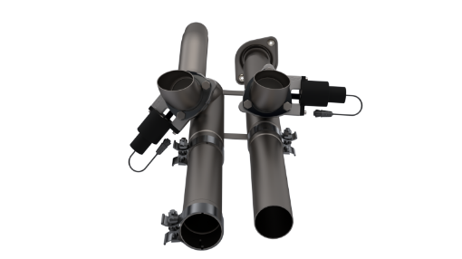 Picture of QTP 17 - 18 Ford Raptor ECCC 2.5in 304SS Aggressor Cutout Dual Mid Pipes