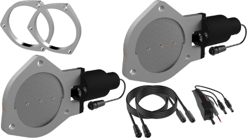 Picture of QTP 4in Bolt - On QTEC Dual Electric Cutout Valves wFlanges - Pair