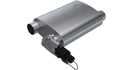 Picture of QTP 2.5in Weld - On 304SS Screamer Muffler wBolt - On QTEC Electric Cutout