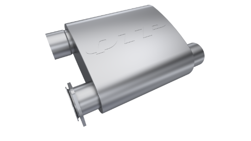 Picture of QTP 2.5in Weld - On 304SS Screamer Muffler Short Case wBolt - On QTEC Electric Cutout