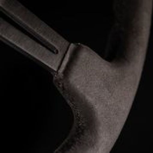 Picture of NRG Reinforced Steering Wheel (350mm 3in. Deep) Black Leather w Alcantara Stitching
