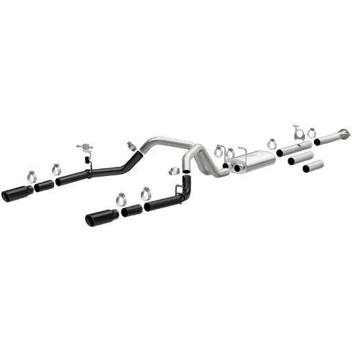 Picture of MagnaFlow 11 - 19 Chevrolet Silverado 25003500 HD V8 - 6.0L Dual Split Cat - Back Exhaust wBlack Tips