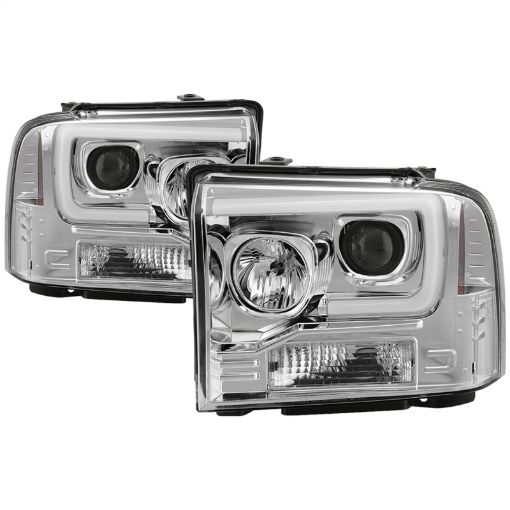 Picture of Spyder 05 - 07 Ford F250350450 SD Ver 2 Proj Headlights - Light Bar DRL - Black PRO - YD - FS05V2 - LB - C