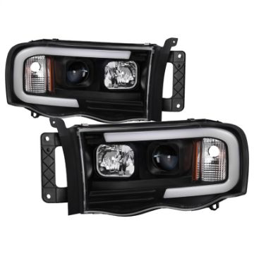 Picture of Spyder 02 - 05 Dodge Ram 1500 Light Bar Projector Headlights - Black (PRO - YD - DR02V2 - LB - BK)