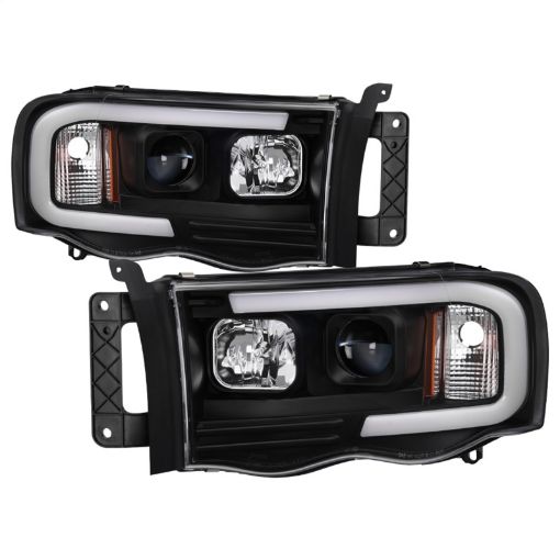 Picture of Spyder 02 - 05 Dodge Ram 1500 Light Bar Projector Headlights - Black (PRO - YD - DR02V2 - LB - BK)