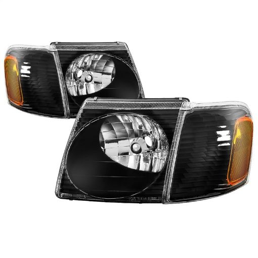 Picture of xTune 01 - 03 Ford Explorer Sport 4pc OEM Style Headlights wCorner - Black (HD - JH - FEXP01 - ST - BK)
