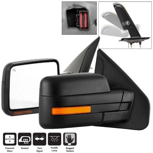 Picture of xTune 04 - 06 Ford F - 150 Heated Amber Seq LED Signal OEM Pwr Mirrors (Pair) (MIR - 03FF04 - G2 - PW - RAM - SET)