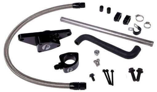 Picture of Fleece Performance 03 - 05 Auto Trans Cummins Coolant Bypass Kit w Stainless Steel Braided Line
