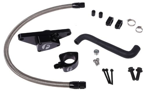 Picture of Fleece Performance 06 - 07 Auto Trans Cummins Coolant Bypass Kit w Stainless Steel Braided Line