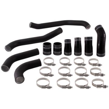 Picture of Mishimoto 2017 Ford F150 3.5L EcoBoost Hot - Side Intercooler Pipe Kit - Wrinkle Black