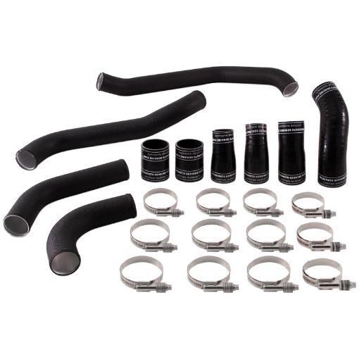 Picture of Mishimoto 2017 Ford F150 3.5L EcoBoost Hot - Side Intercooler Pipe Kit - Wrinkle Black